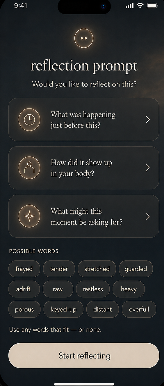 Reflection prompt — quiet questions to return through.