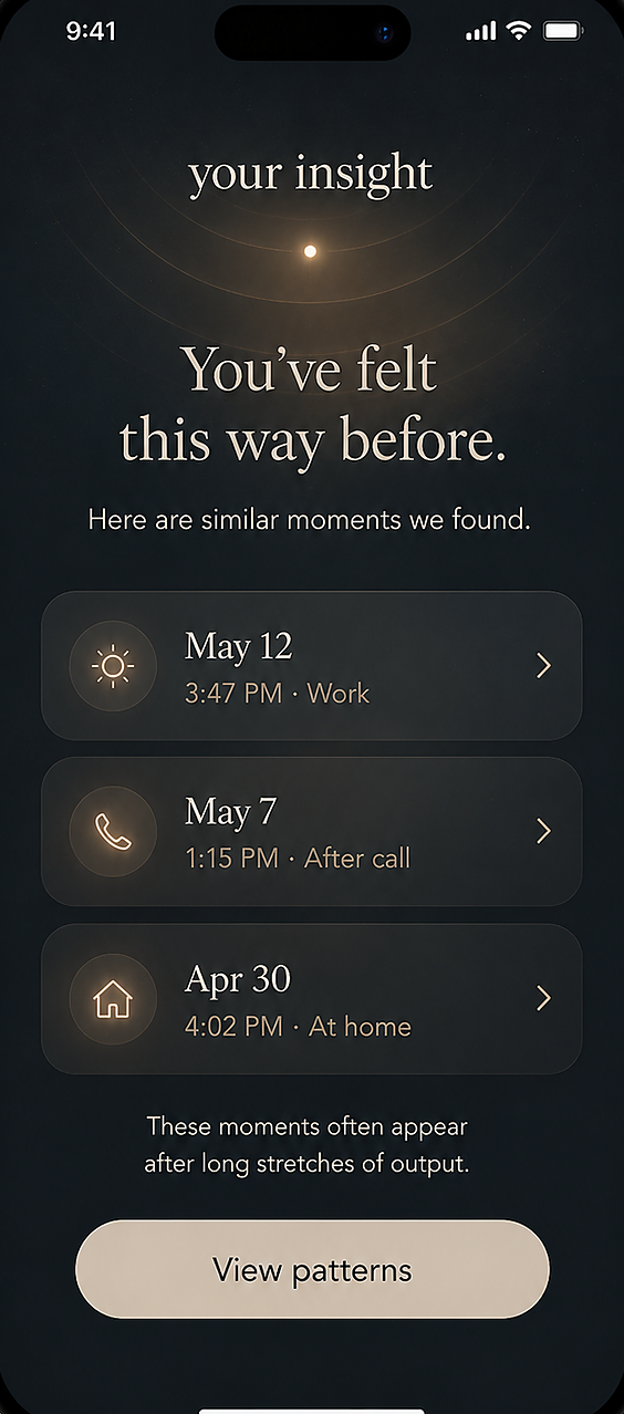 Your insight — recurring patterns across recent days.
